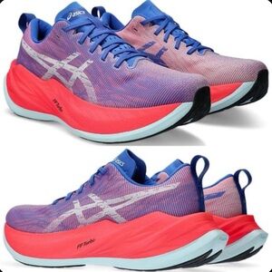 NWT, size 8, ASICS SUPERBLAST running sneaker in diva pink / aquamarine